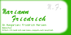 mariann friedrich business card